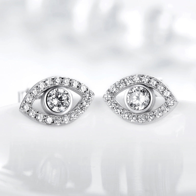 Sterling Silver Eye Stud Earrings — detail view 2