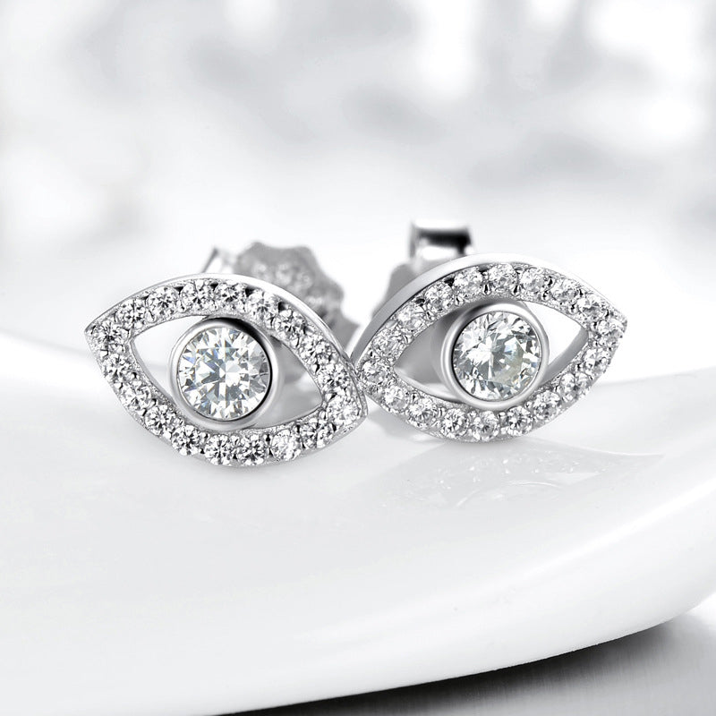 Sterling Silver Eye Stud Earrings — detail view 3