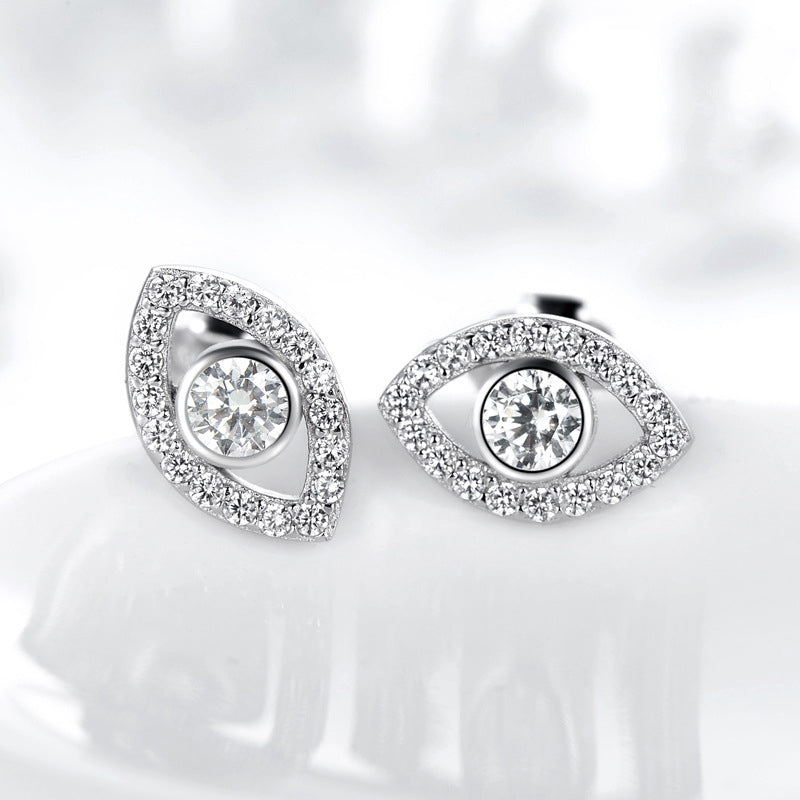 Sterling Silver Eye Stud Earrings — detail view 4