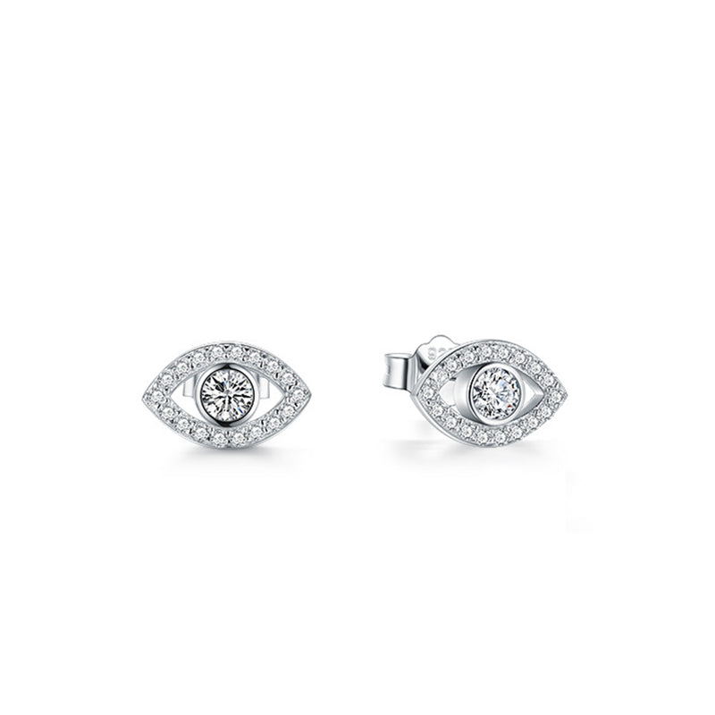 Sterling Silver Eye Stud Earrings — detail view 5