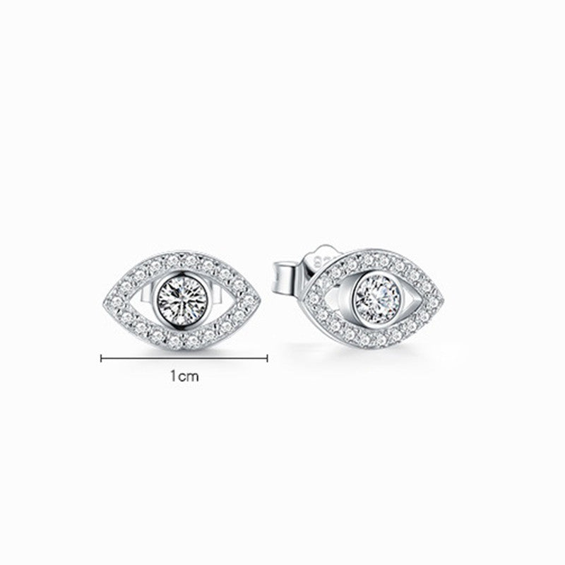 Sterling Silver Eye Stud Earrings — detail view 6