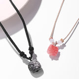 Stone Lion Head Pendant Necklace — product view 2