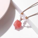 Stone Lion Head Pendant Necklace — product view 6