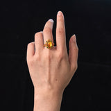 Synthetic Amber Lace Open Ring — product view 5