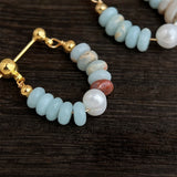 Synthetic Shoushan Stone Pearl Hoops — product view 4