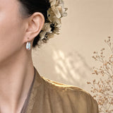 Synthetic Shoushan Stone Pearl Hoops — product view 5