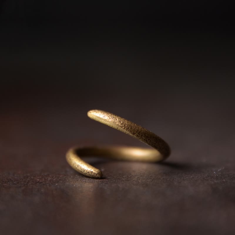 Textured Brass Wrap Ring — product view 1