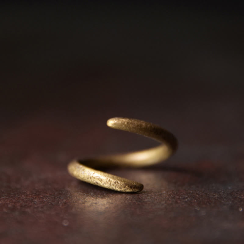 Textured Brass Wrap Ring — product view 2