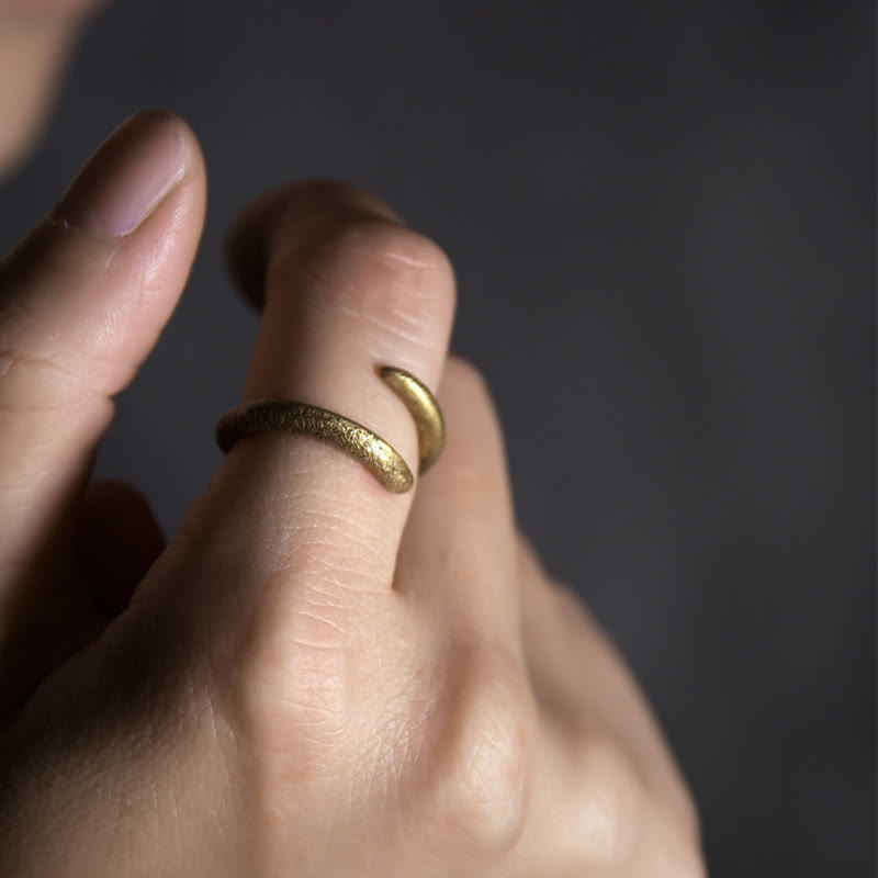 Textured Brass Wrap Ring — product view 3