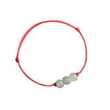Three Jade Bead Woven Bracelet — detail view 3