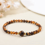Tiger's Eye and Obsidian Bead Bracelet — product view