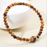 Tiger's Eye and Obsidian Bead Bracelet — detail view 4