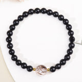 Tiger's Eye and Obsidian Bead Bracelet — detail view 7