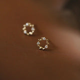 Tiny Wreath Stud Earrings — product view