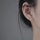 Tiny Wreath Stud Earrings — detail view 2