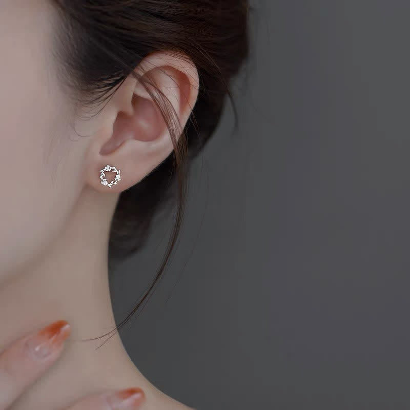Tiny Wreath Stud Earrings — detail view 3