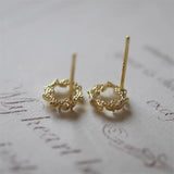 Tiny Wreath Stud Earrings — detail view 6