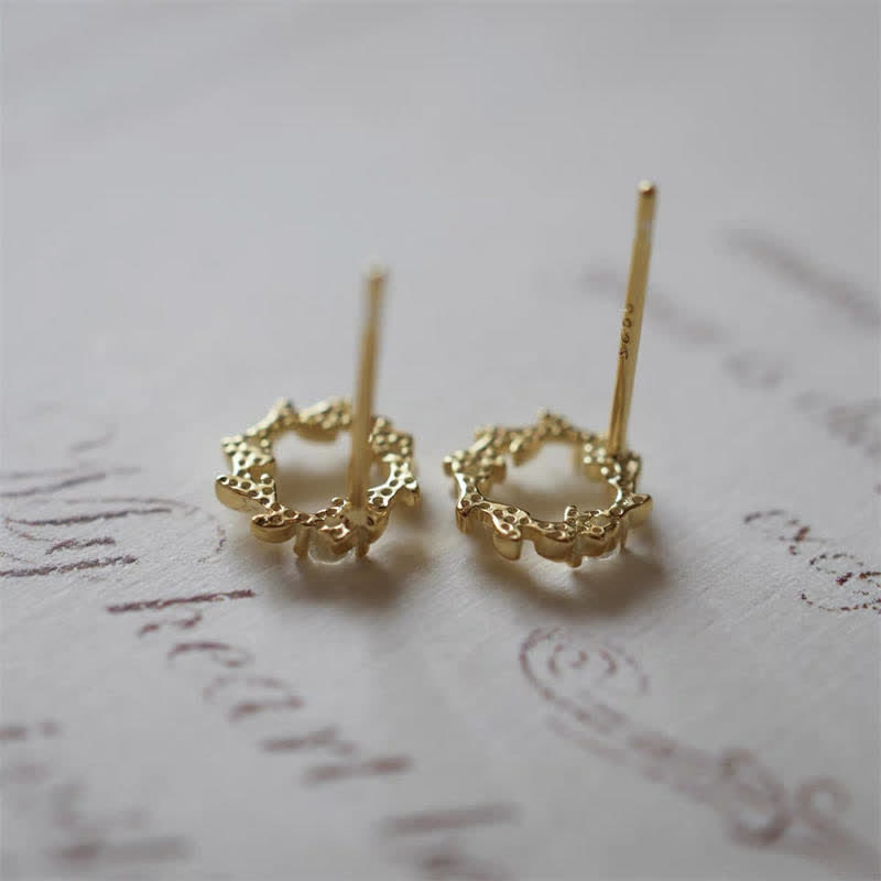 Tiny Wreath Stud Earrings — detail view 6