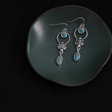 Turquoise Silver-Plated Teardrop Earrings — detail view 4