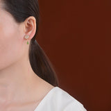 Two-Tone Jade Fan Drop Earrings — product view 3
