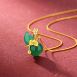 Two-Tone Jade Gourd Pendant Necklace — product view 1