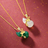 Two-Tone Jade Gourd Pendant Necklace — product view 2