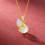 Two-Tone Jade Gourd Pendant Necklace — product view 4
