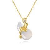 Two-Tone Jade Gourd Pendant Necklace — product view 6