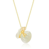 White Jade Pouch Pendant Necklace — product view 5